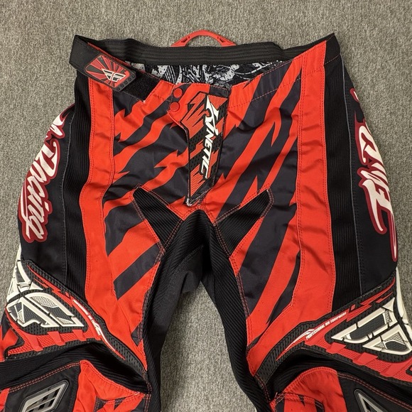 Fly Racing Kinetic Pants Mens 34 Red Black Motocross MX Off Road Polyester - Picture 1 of 16